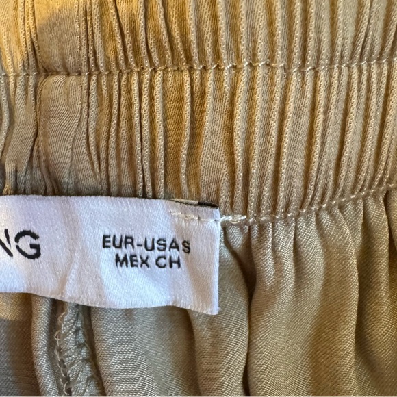 MNG- Tan Wide-Leg Pants‎ with Elegant Draping. Size Small - Picture 12 of 15